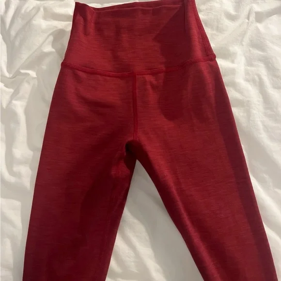 Beyond Yoga Red Ribbed Leggings High-Waisted Leggings - Picture 3 of 4